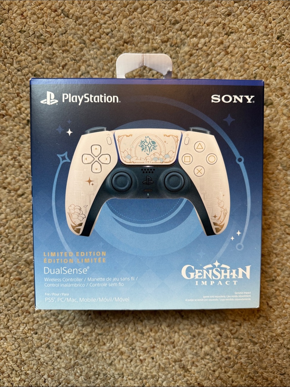 Sony DualSense Genshin Impact White and Gold Limited Edition Controller